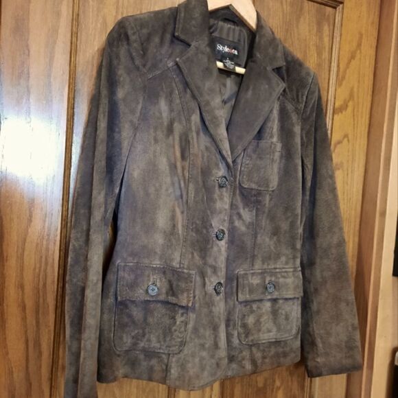 Style&Co Suede Jacket Brown  - Picture 1 of 11